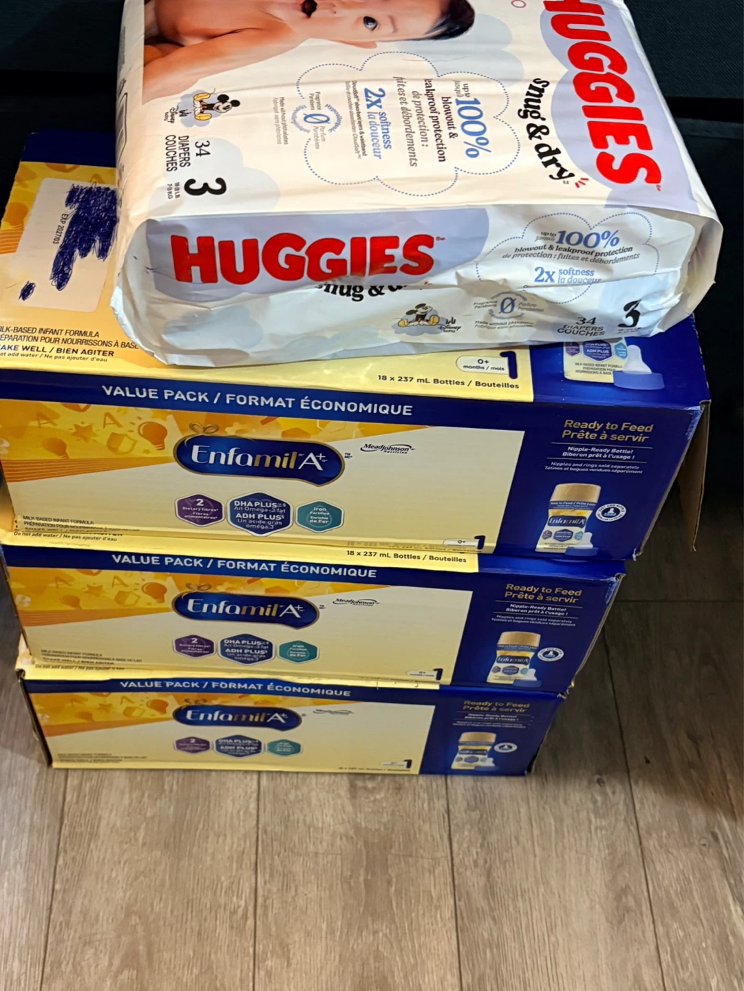 Enfamil A+ Ready to Feed and diaper bundle