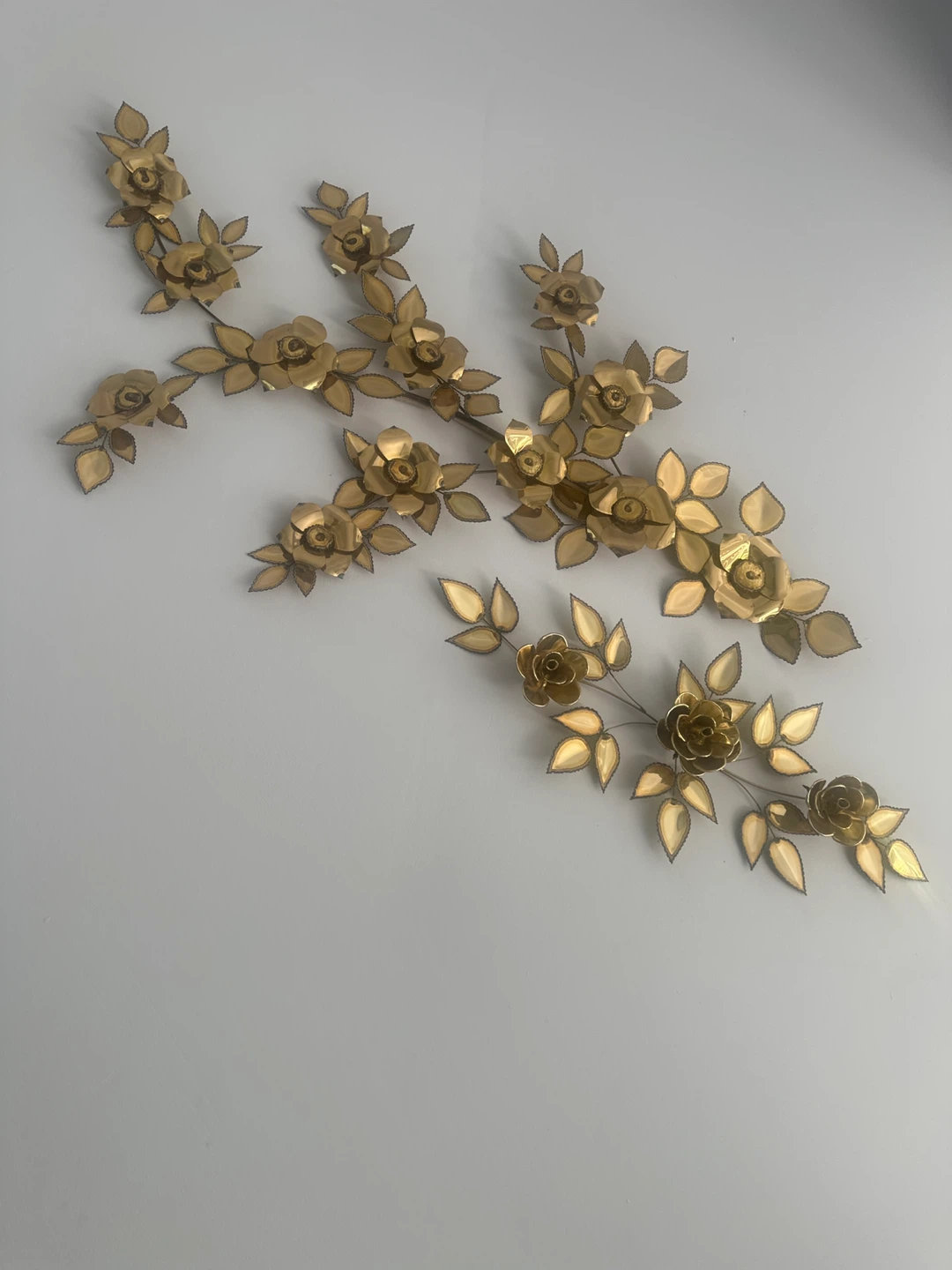 Gold Metal Rose Wall Art