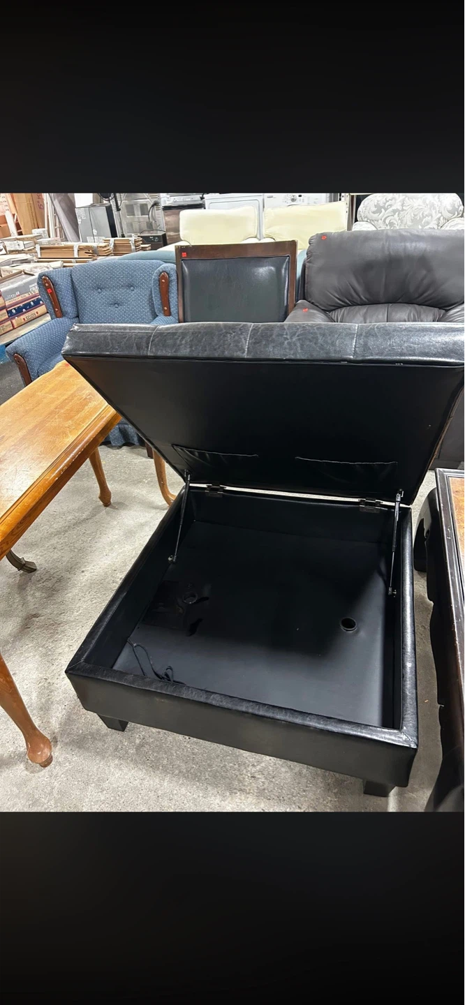 Black Storage Ottoman