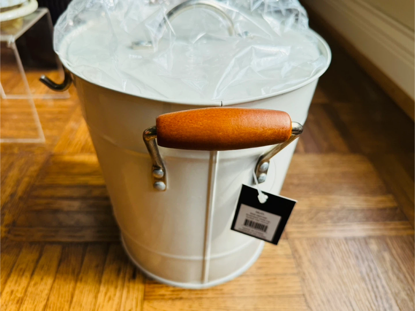 MUTI Enamelled White Ice Bucket with Shovel - Brand New - photo 3