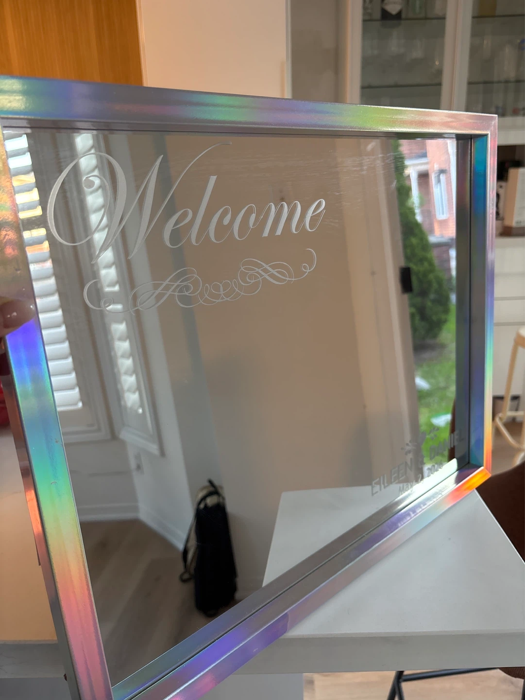 Welcome Mirror with Custom Engraving