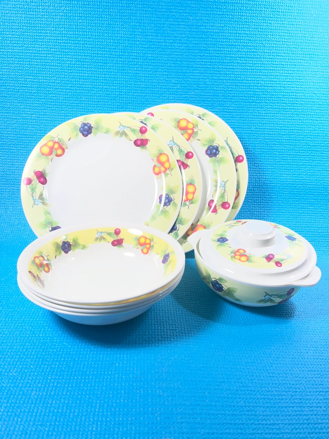 9-Piece  Melamine Dish Set - Shatterproof Outdoor/Patio