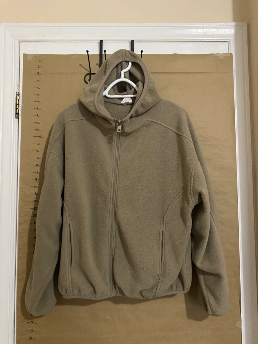 Tan Fleece Zip-Up Hoodie