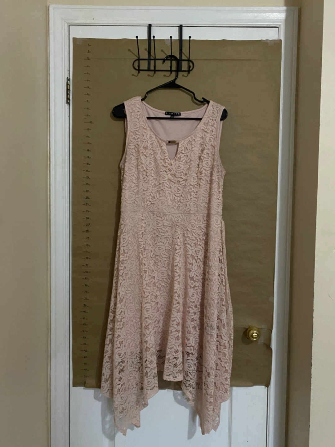 Blush Pink Lace Midi Dress