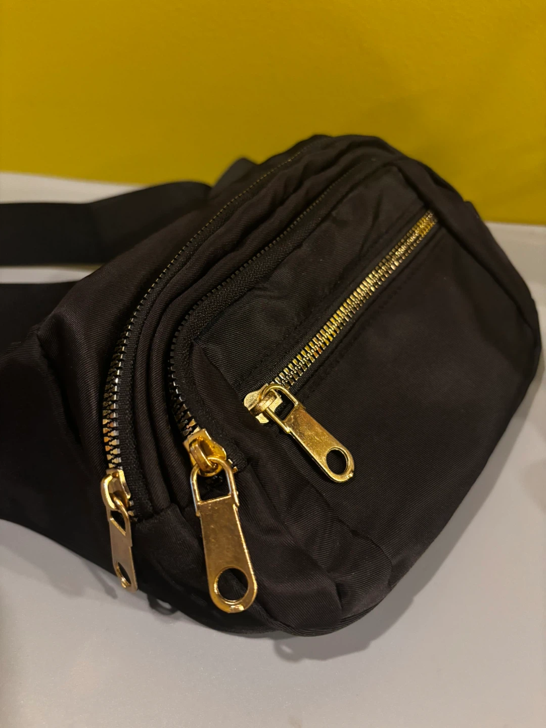 Black Fanny Pack with Gold Zippers - photo 5