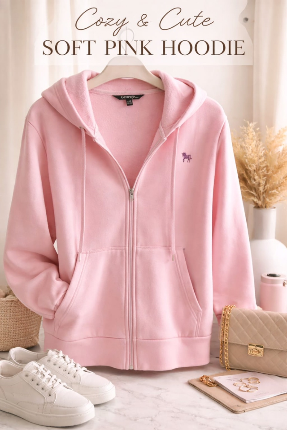 George Pink Hoodie Size L/G (10-12)