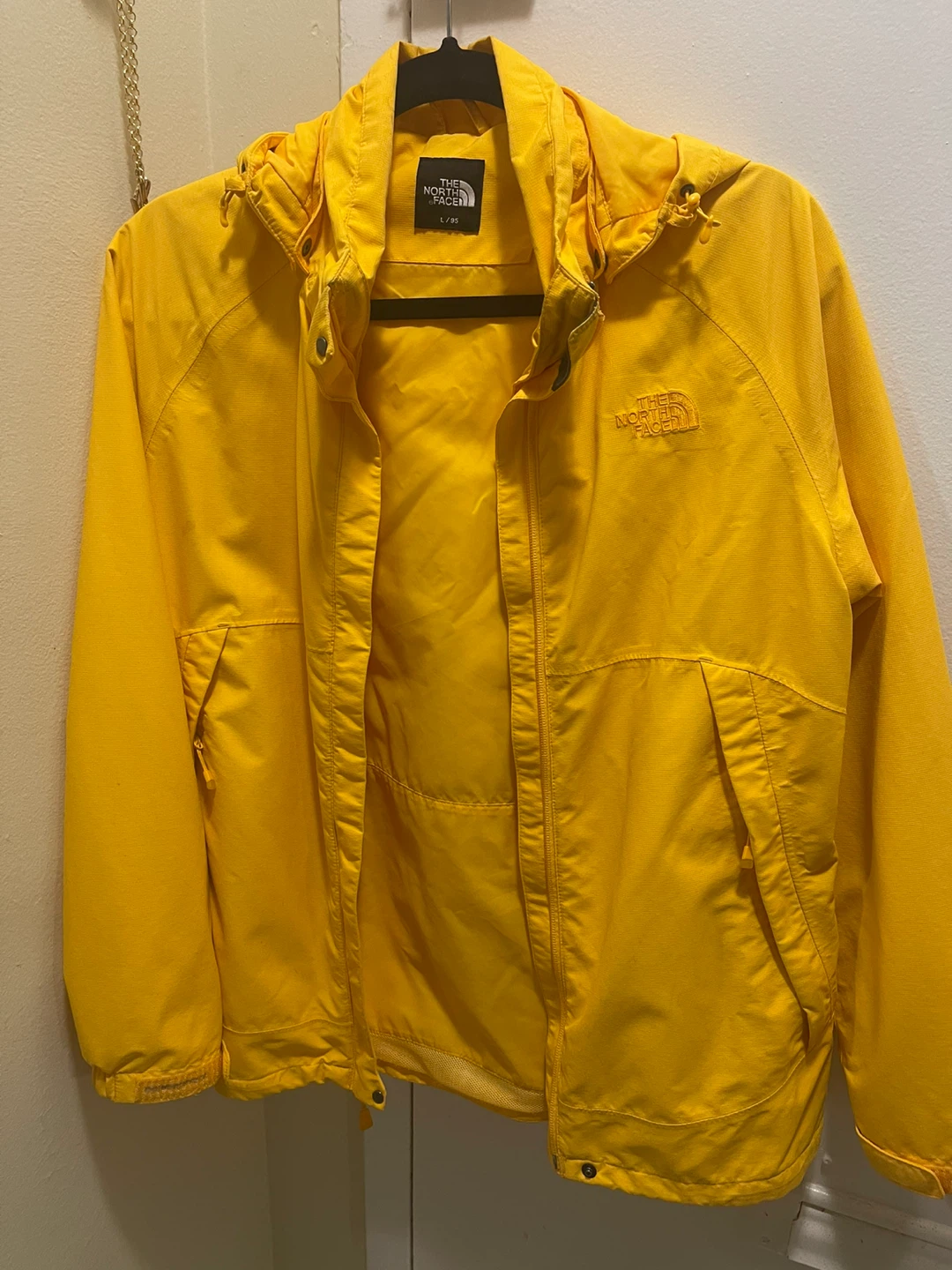 The North Face Yellow Hooded Jacket Size L