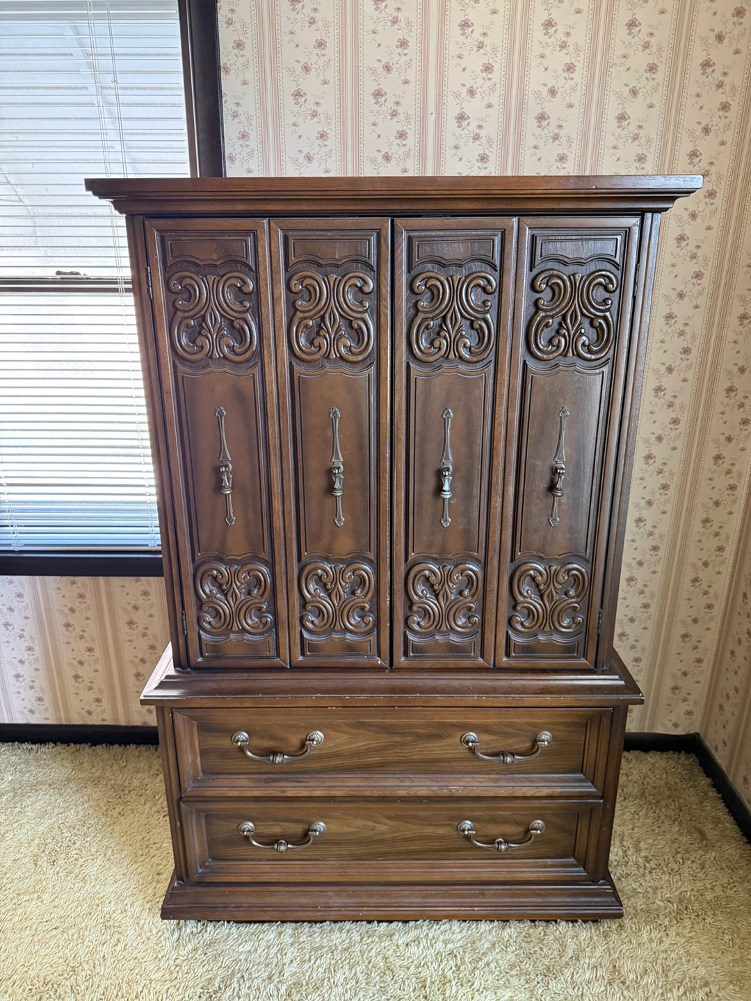 Vintage Wood Armoire Dresser - photo 2