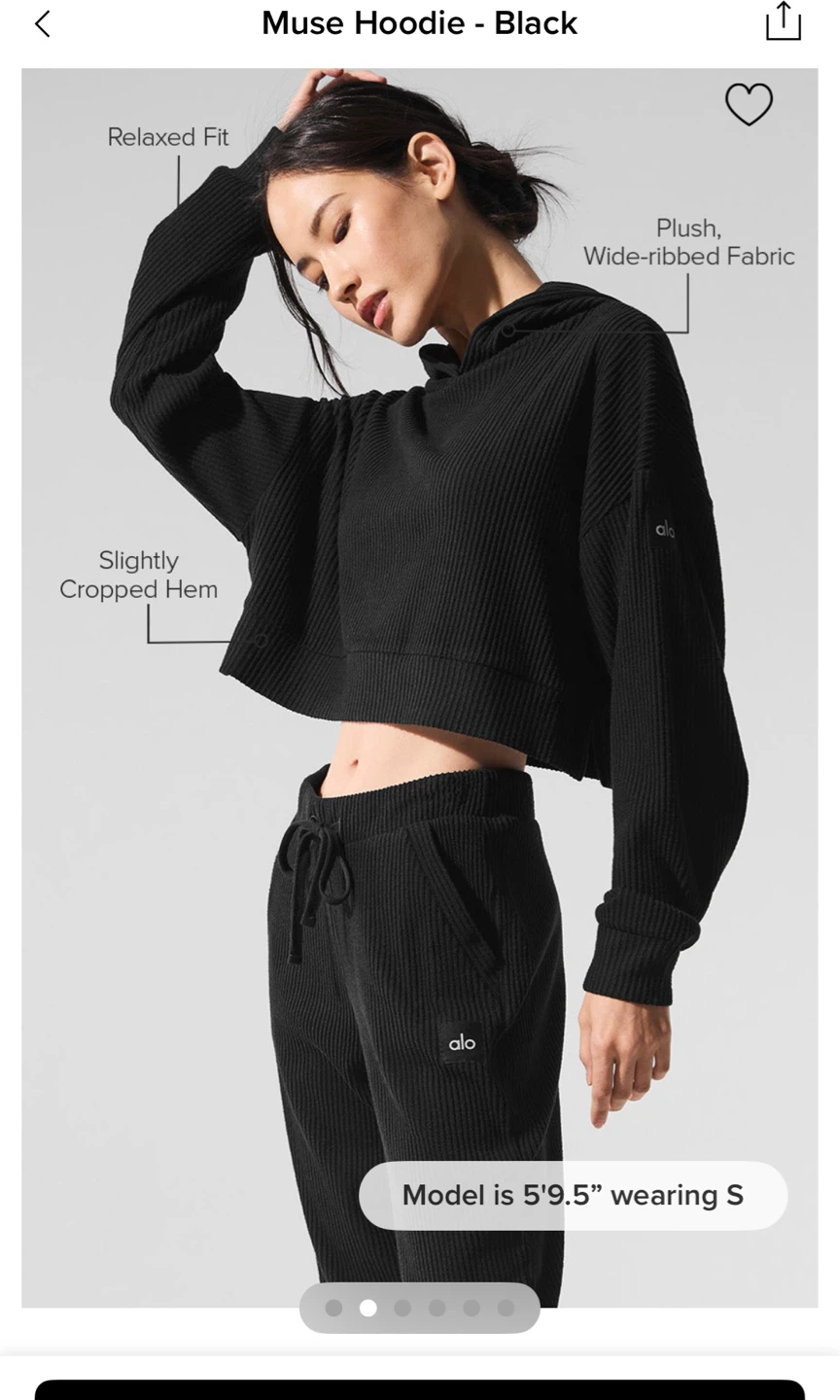 Alo Muse Hoodie - Black - Size M - photo 3