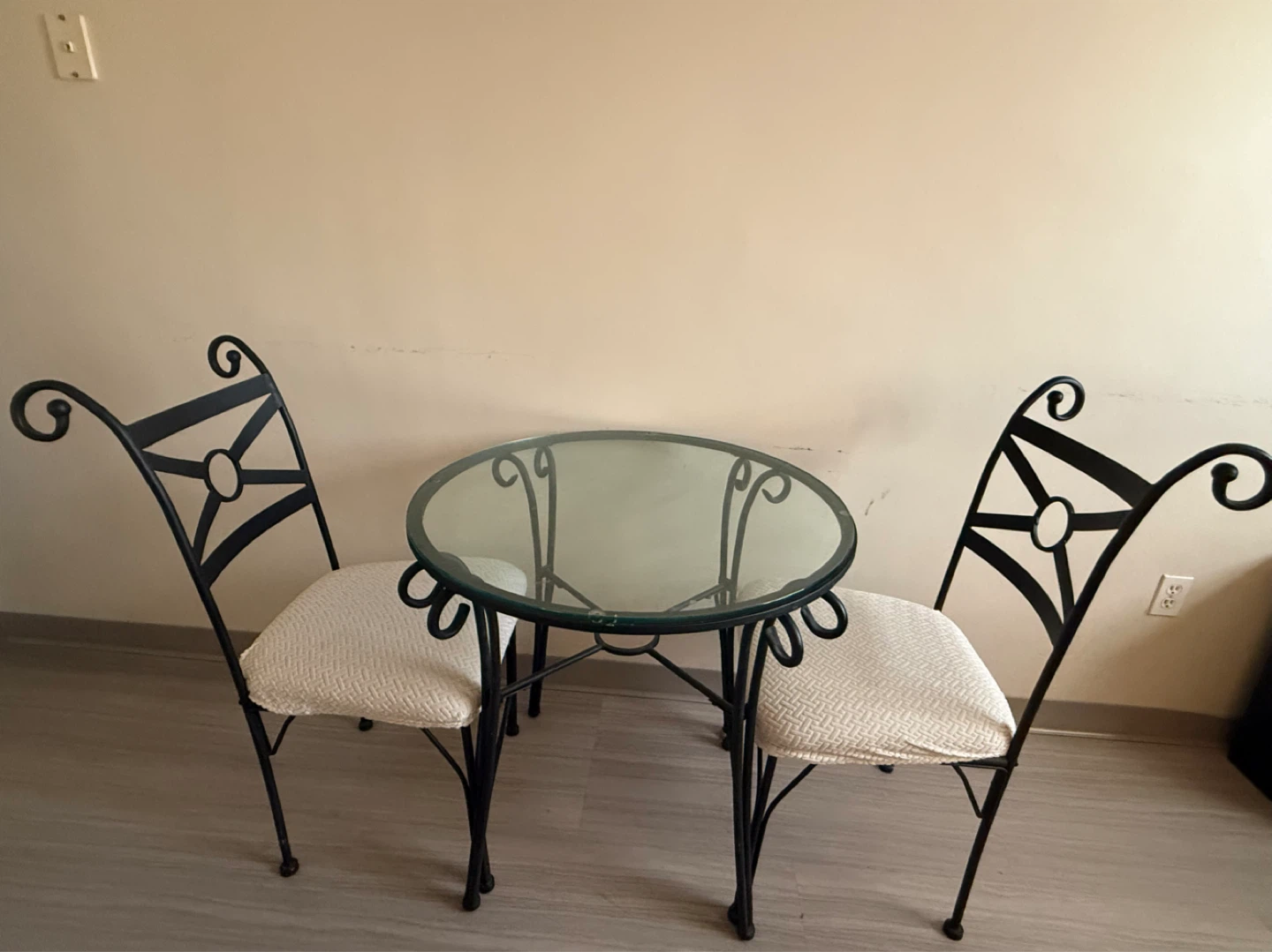 Glass Top Dining Table Set with 4 Chairs