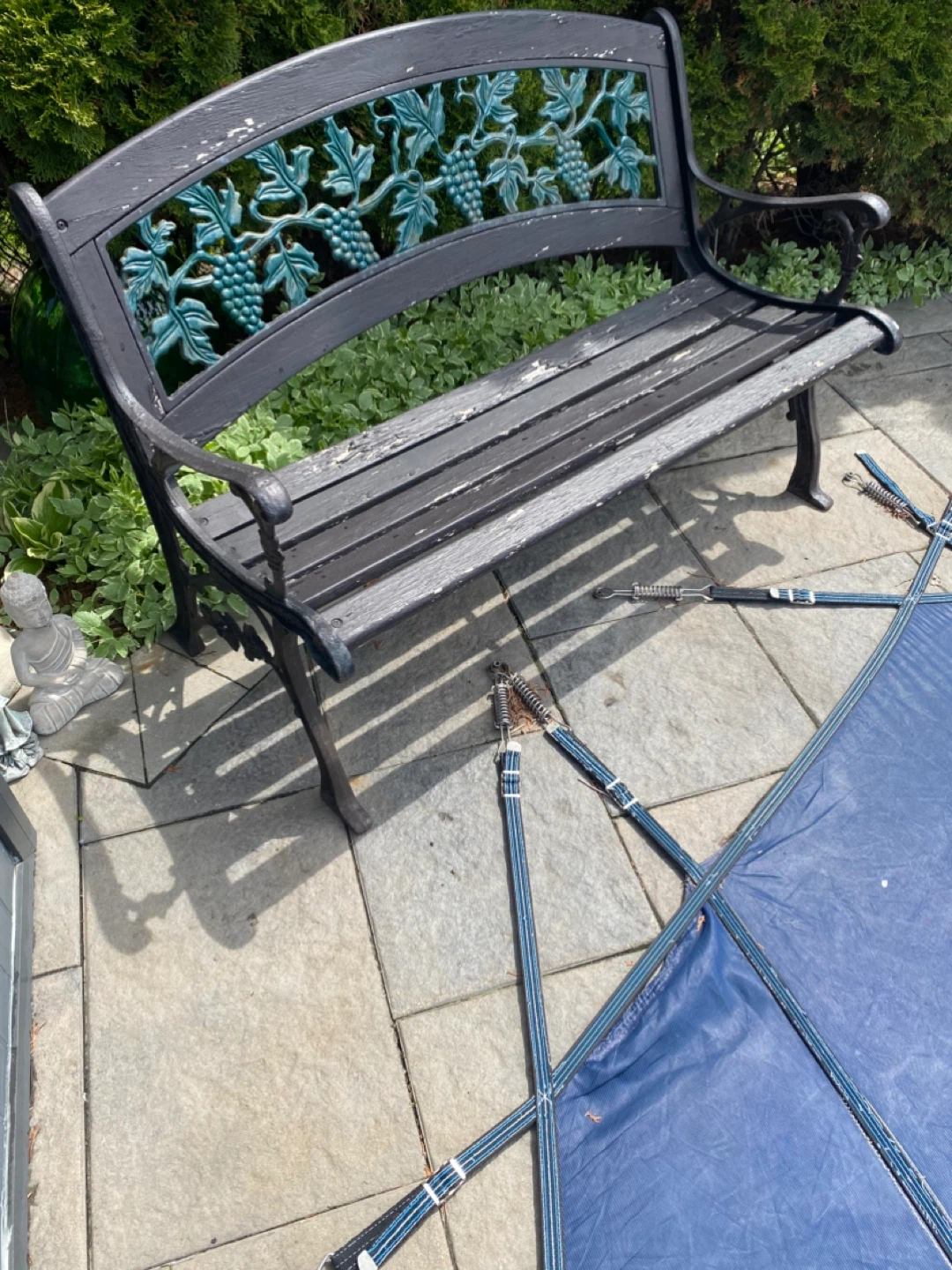 Garden Bench with Grapevine Design