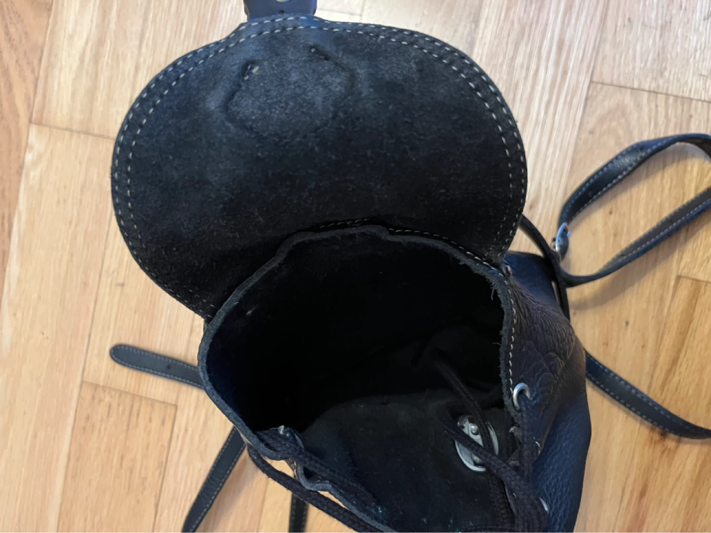 Roots Black Leather Mini Backpack - photo 3