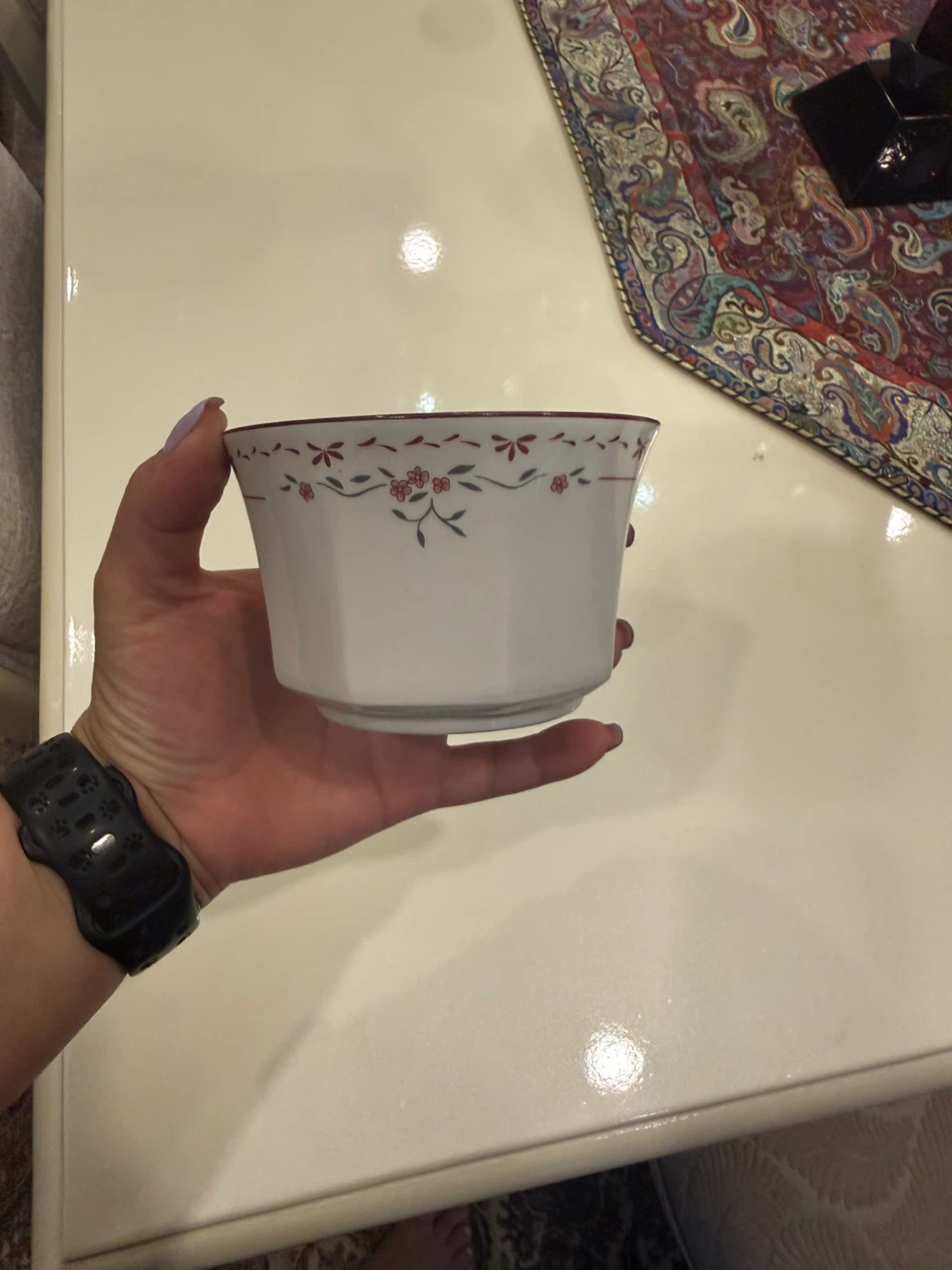 Octagonal Dinnerware Set with Floral Design - photo 3