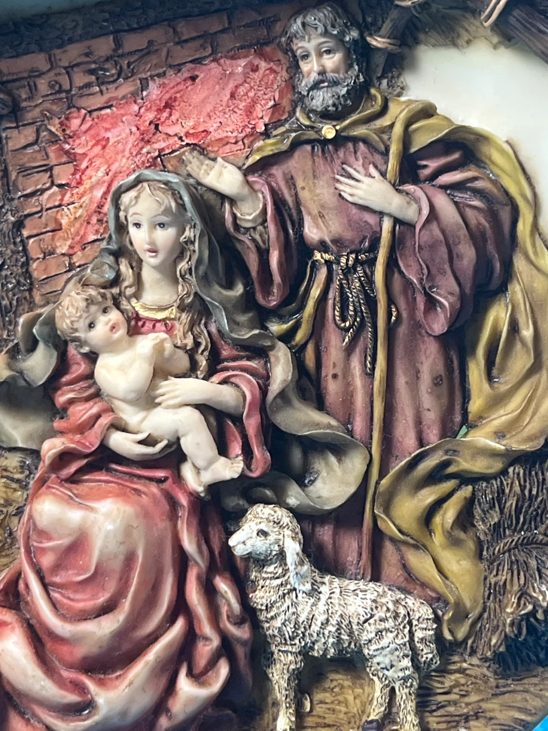 Vintage 3D Nativity Tabletop Set - 2 Pieces (Good Condition!) - photo 3