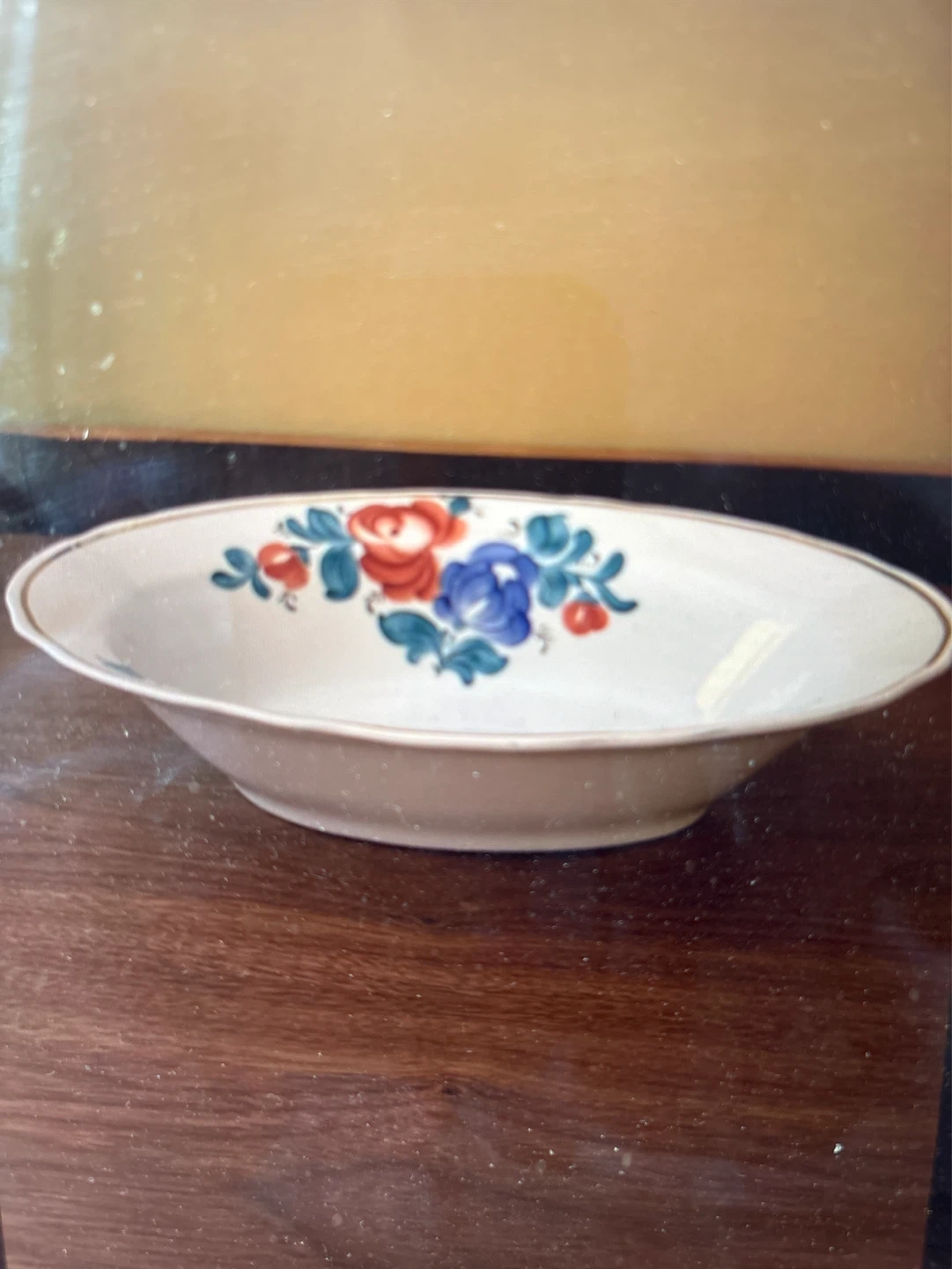 Vintage Floral Oval Serving Bowl Dish