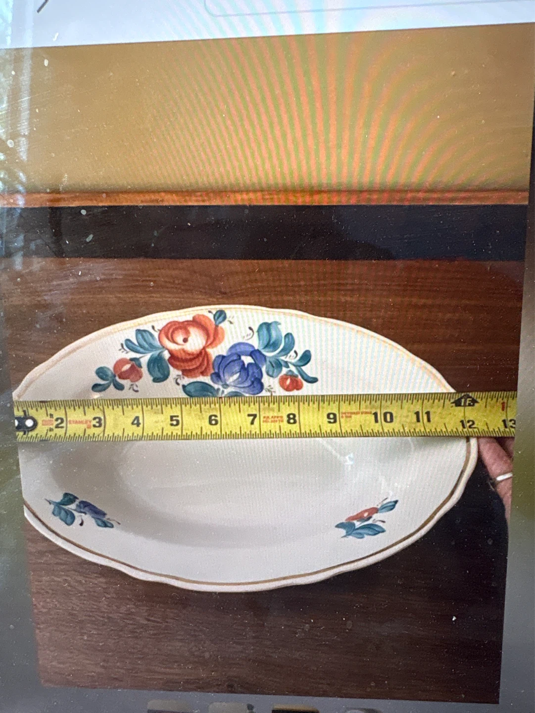 Vintage Floral Oval Serving Bowl Dish - photo 3