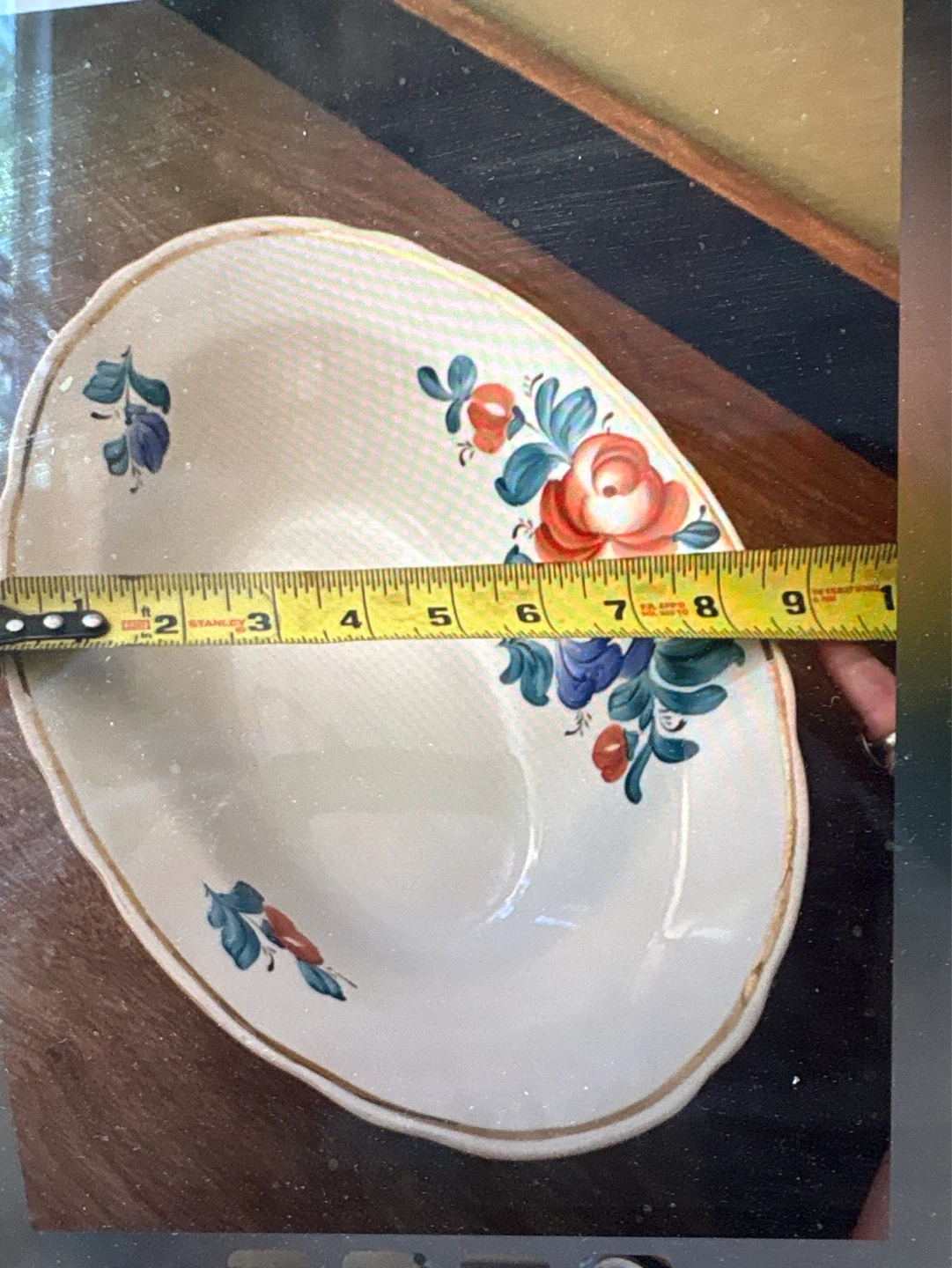 Vintage Floral Oval Serving Bowl Dish - photo 4