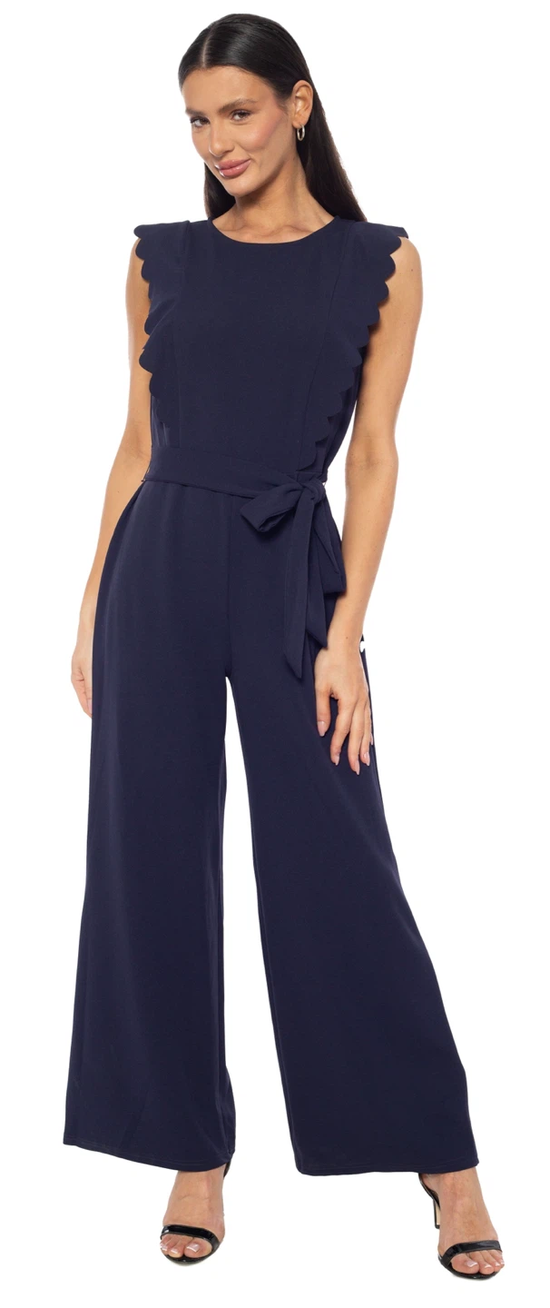 Isaac Mizrahi Navy Blue Wide Leg Jumpsuit