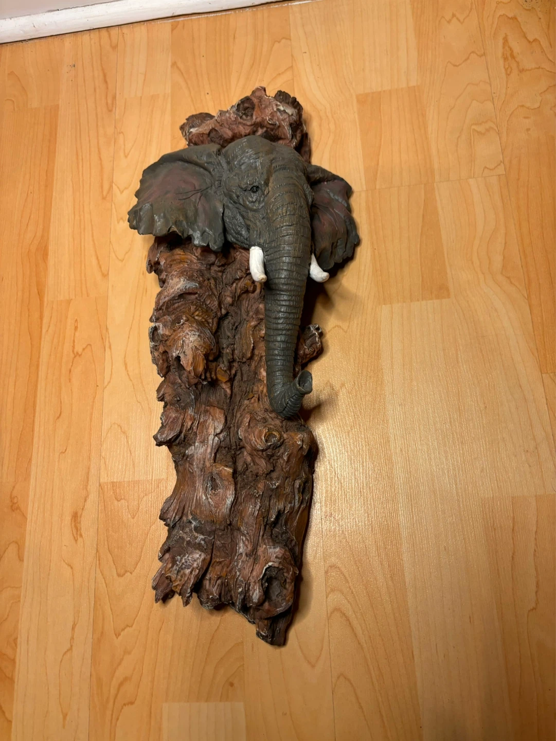 Rustic Elephant Wall Decor / Resin Sculpture