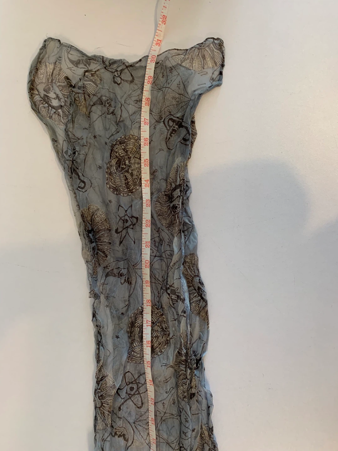 Lightweight Blue Scarf with Celestial Pattern - photo 3