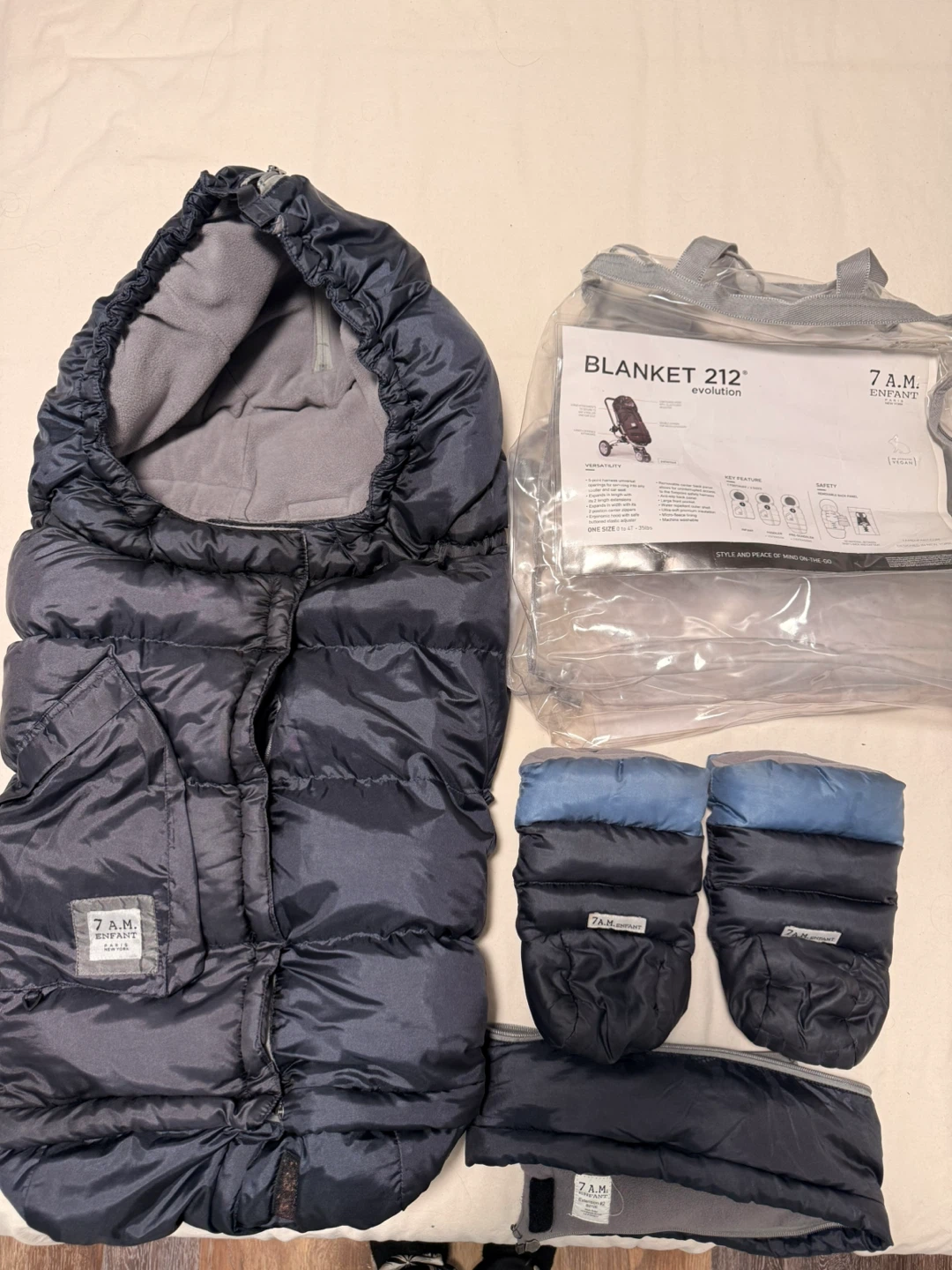 7 A.M. Enfant "Blanket 212 Evolution" Baby Bunting & Mittens Set