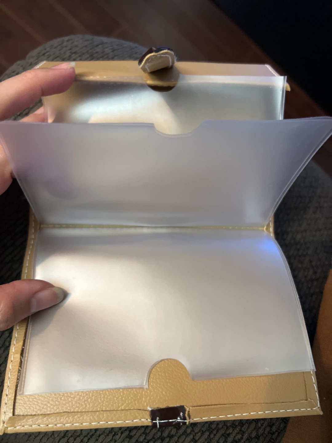 Tan Faux Leather Card Holder - photo 3