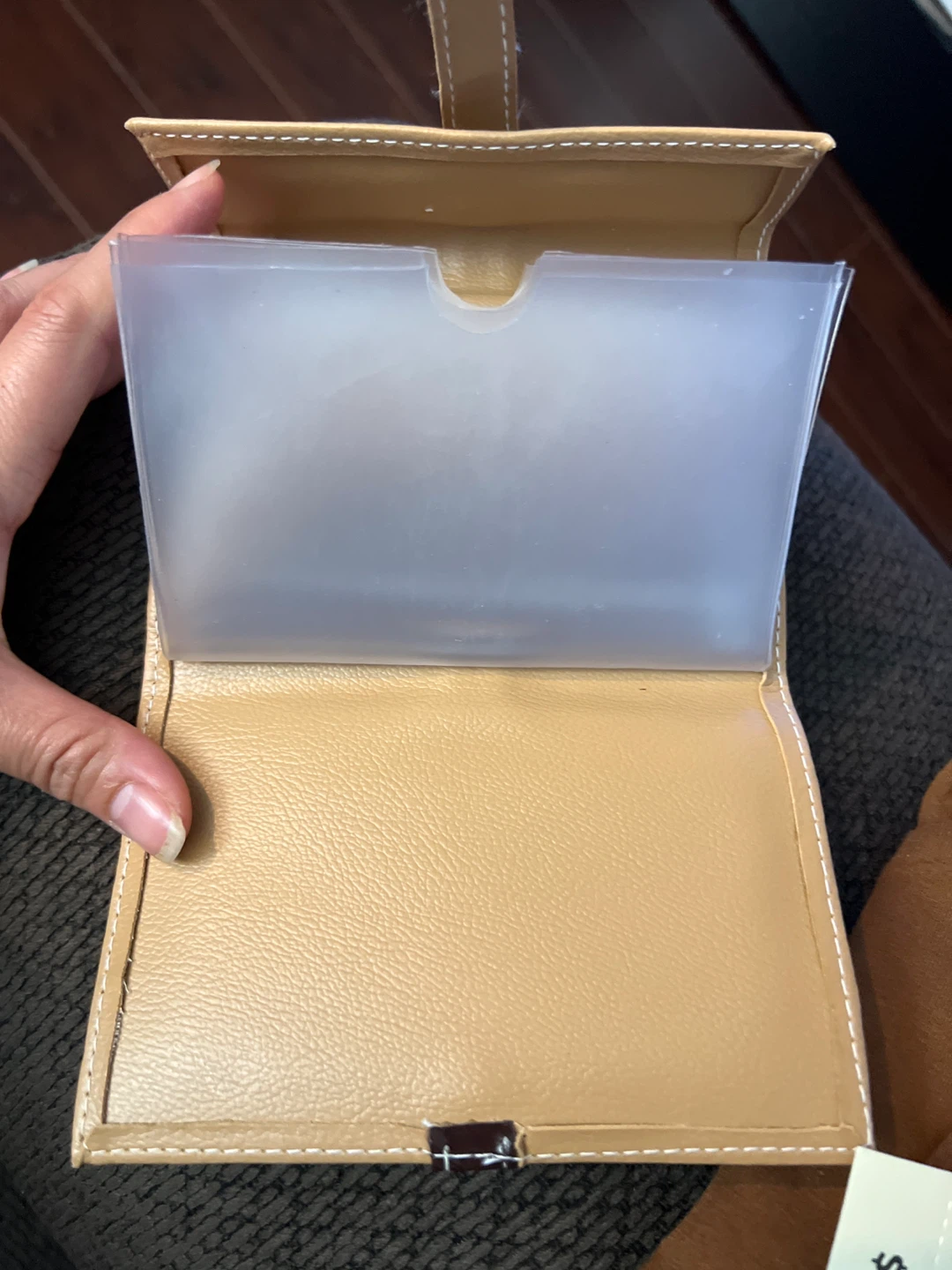 Tan Faux Leather Card Holder - photo 2