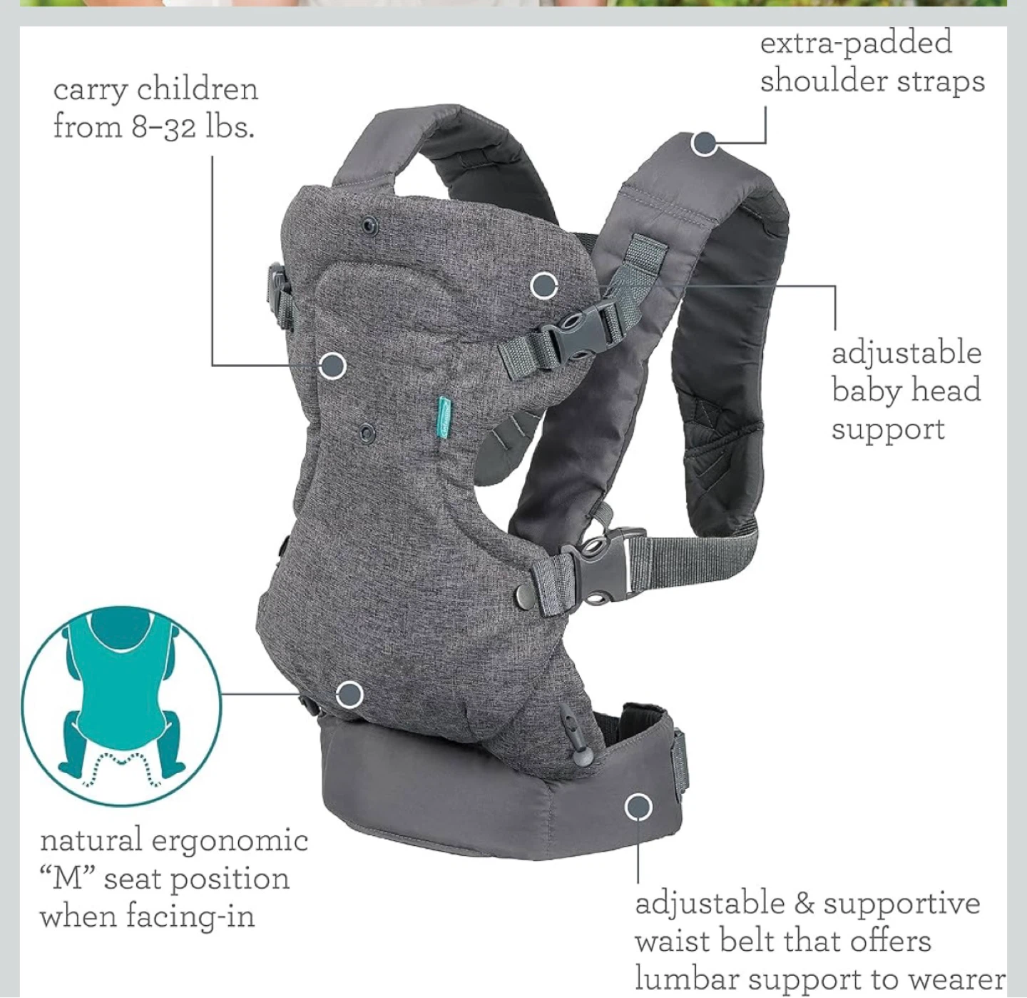 Infantino Grey Baby Carrier - photo 4