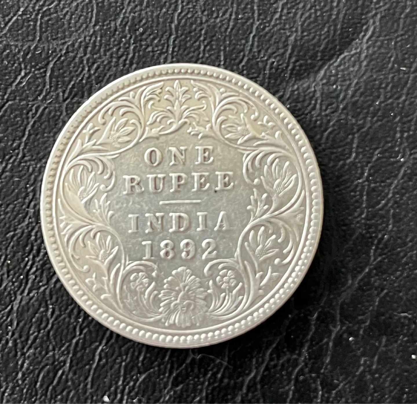 Silver 1892 British India One Rupee Coin - Victoria Empress