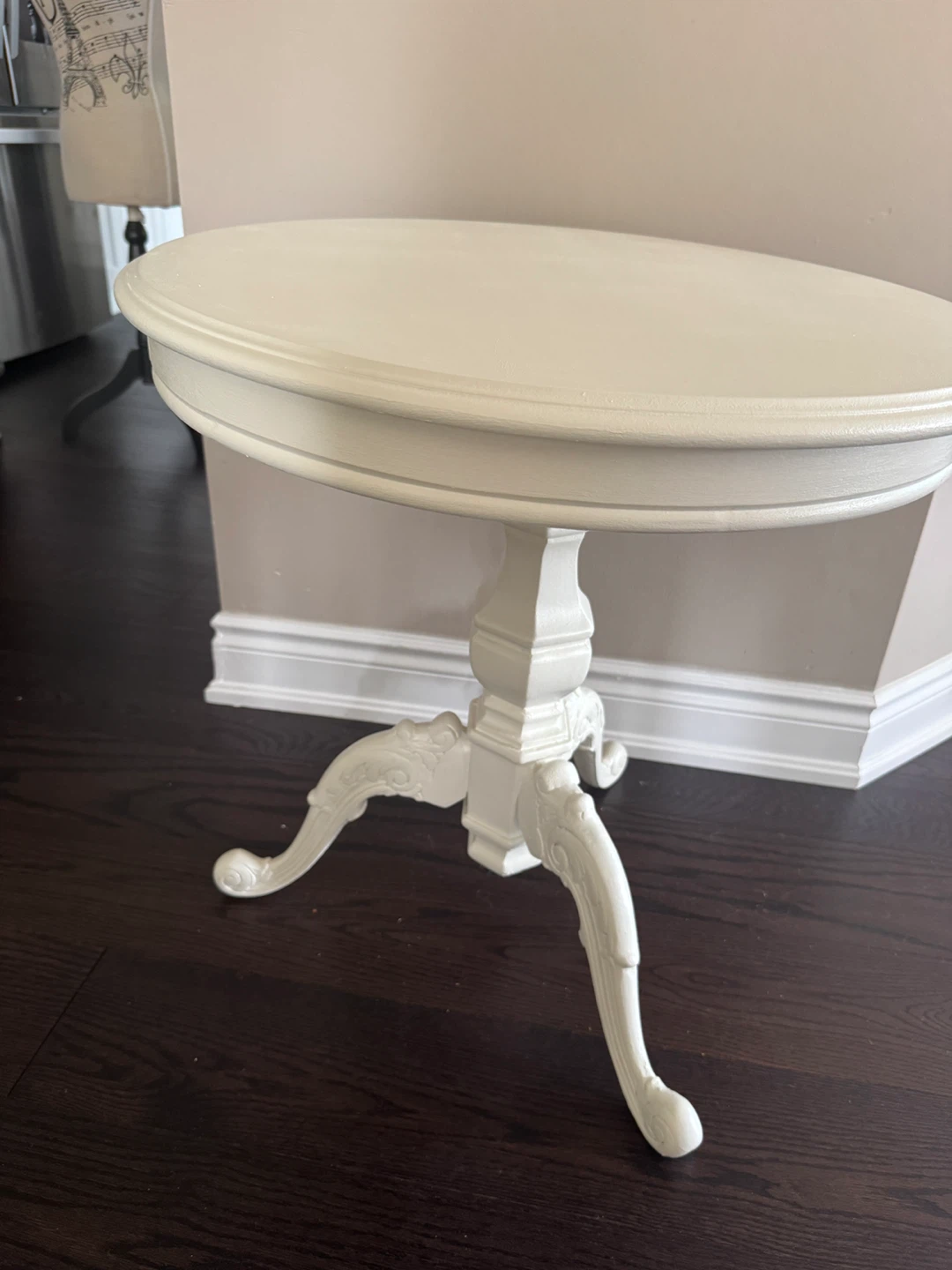 White Pedestal Accent Table - photo 5
