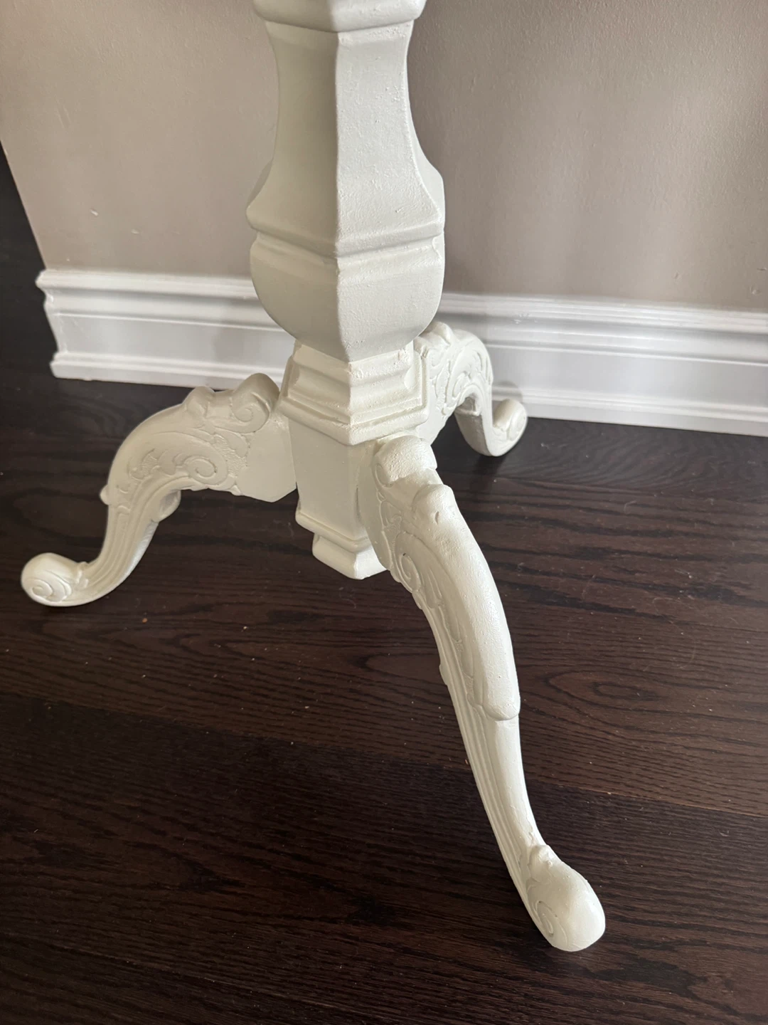 White Pedestal Accent Table - photo 2