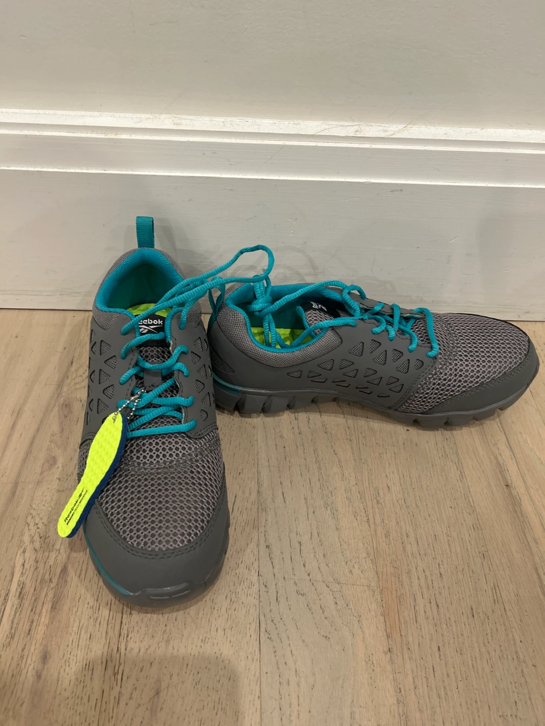 Reebok Women's Gray & Teal Steel Toe Shoes - photo 2