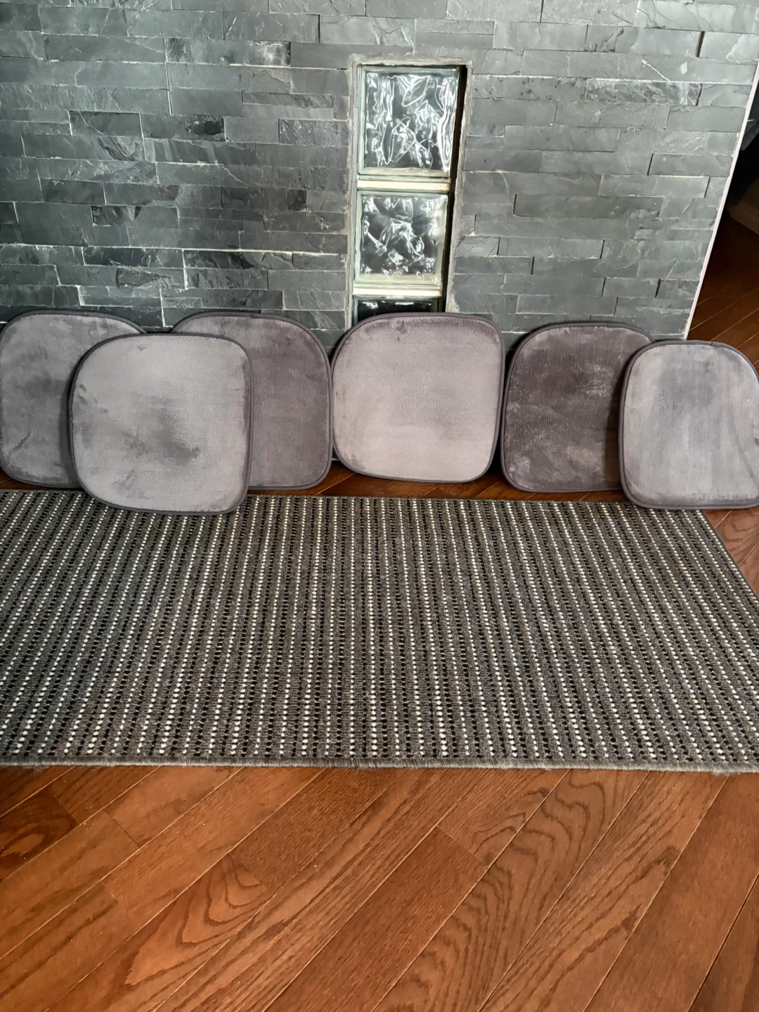 Set of 7 Grey Chair Seat Cushions - photo 2