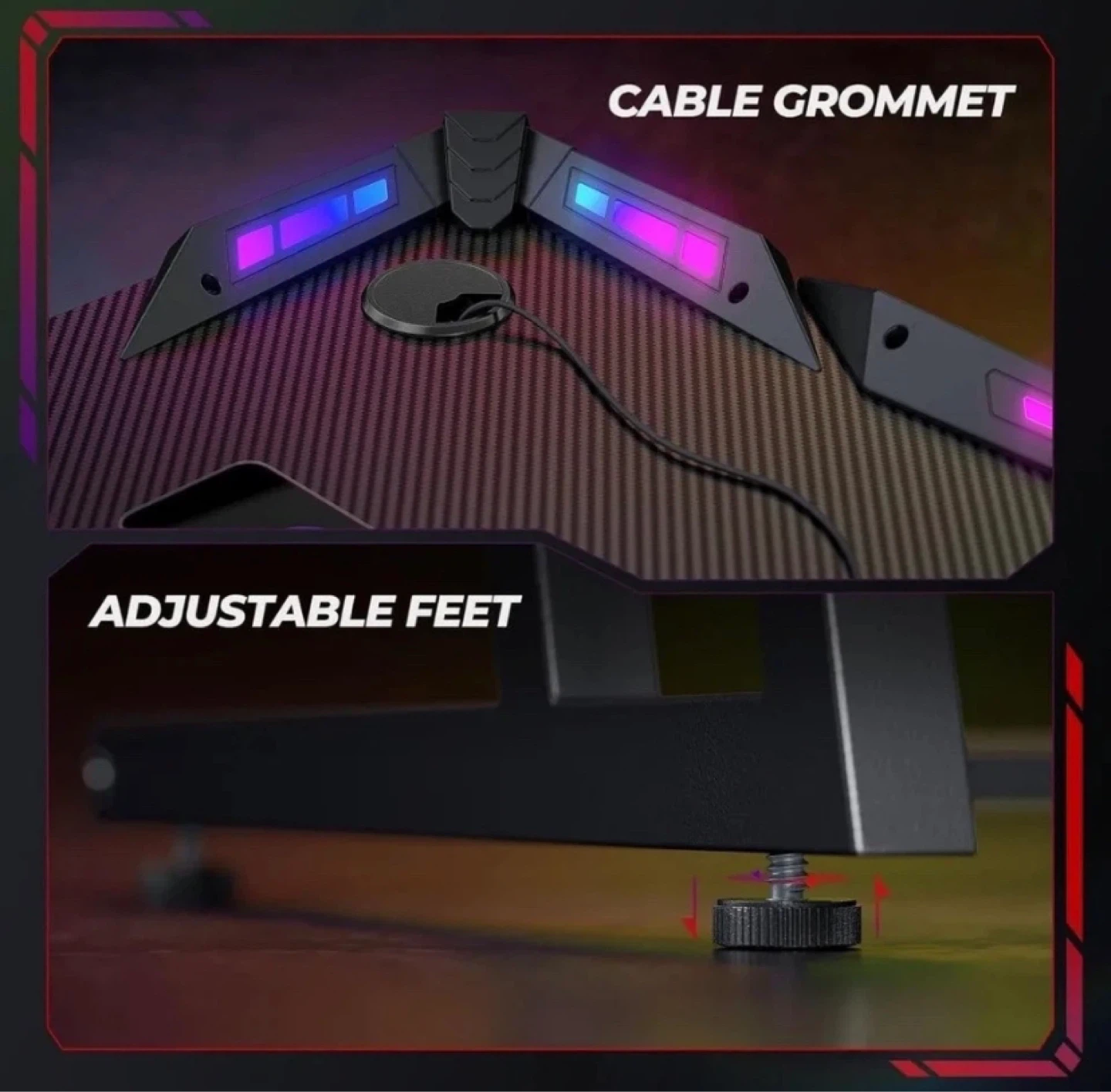 Gaming Desk with RGB LED Lighting - photo 5