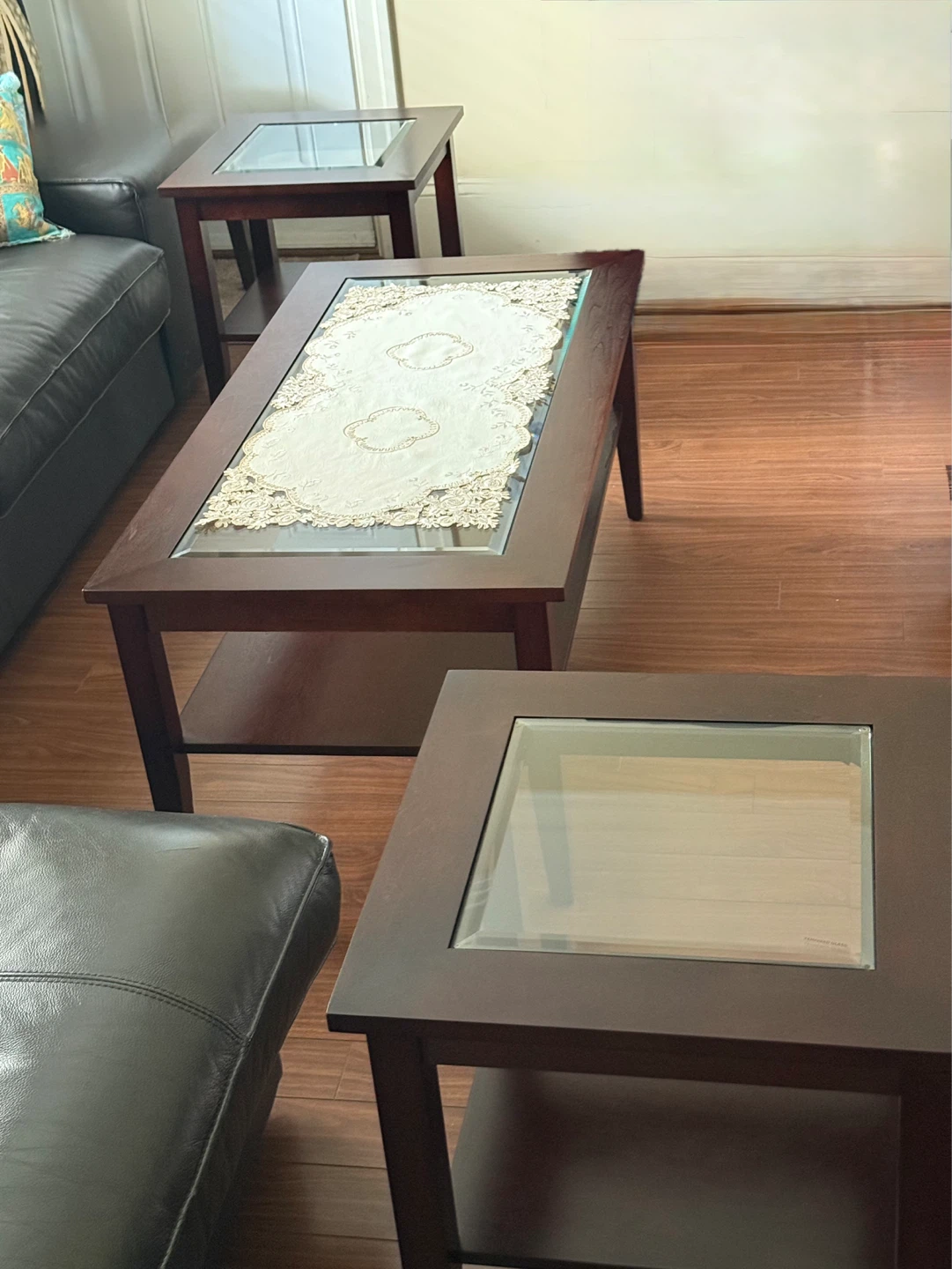 Solid Wood Coffee and Side Table Set