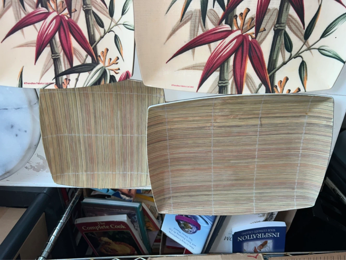 Set of 4 Decorative Bamboo Pattern Plates - photo 3