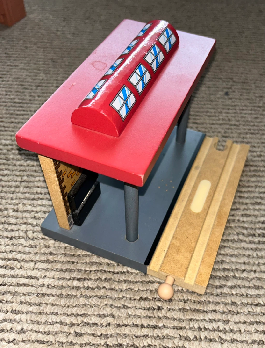 Wooden Train Station Building Toy - photo 2