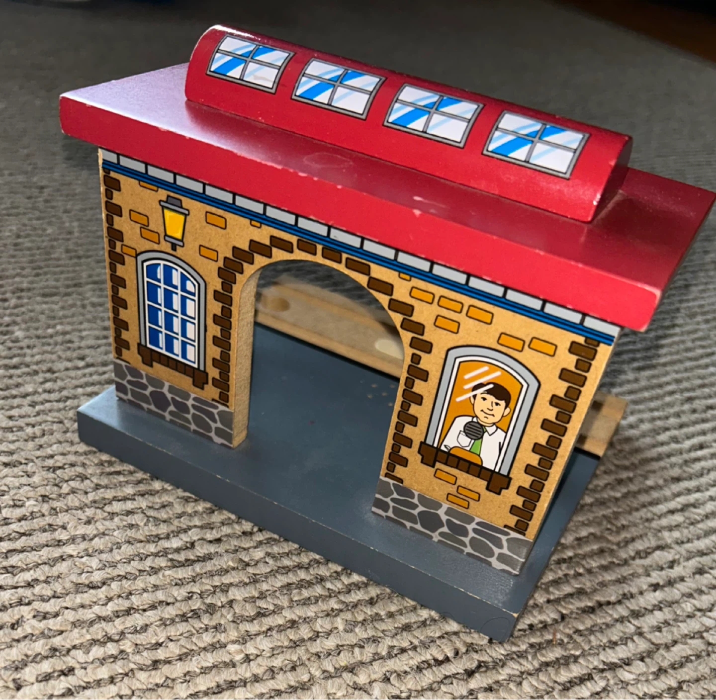 Wooden Train Station Building Toy