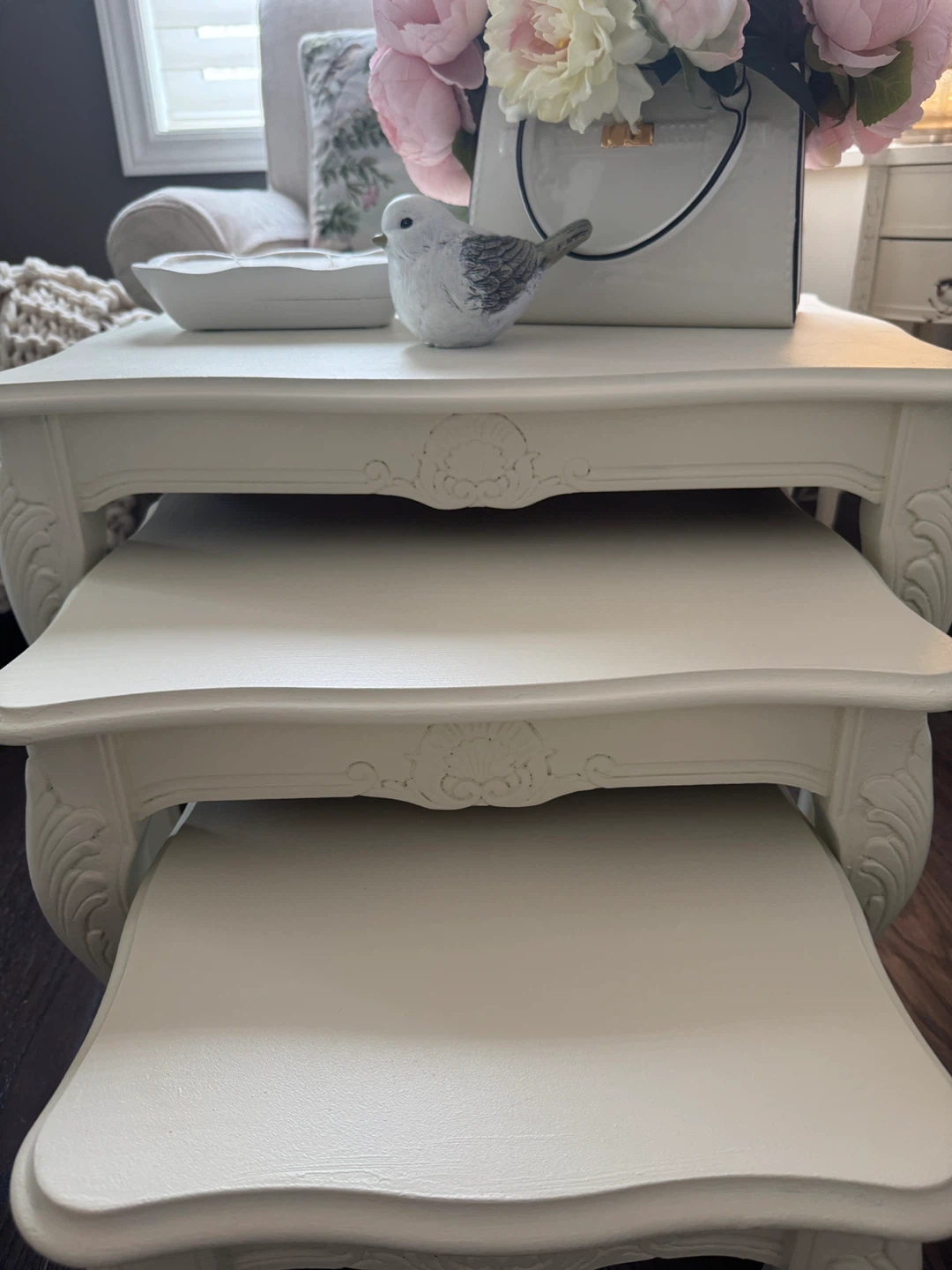 Antique White Nesting Tables Solid wood - photo 2