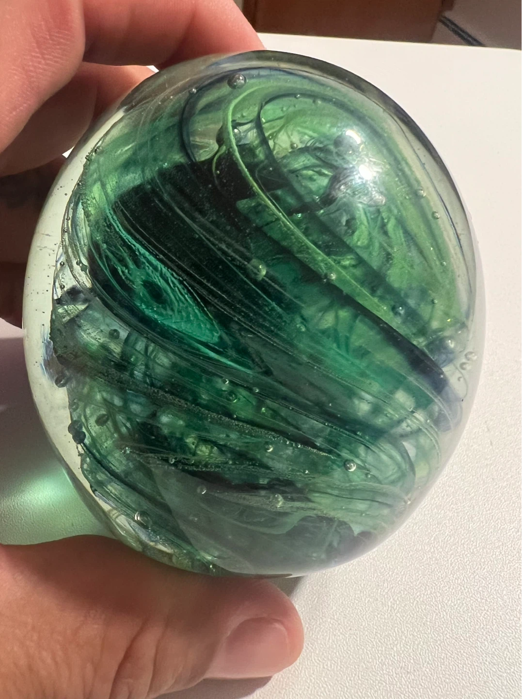 Glass Paperweight Swirl Green - photo 5