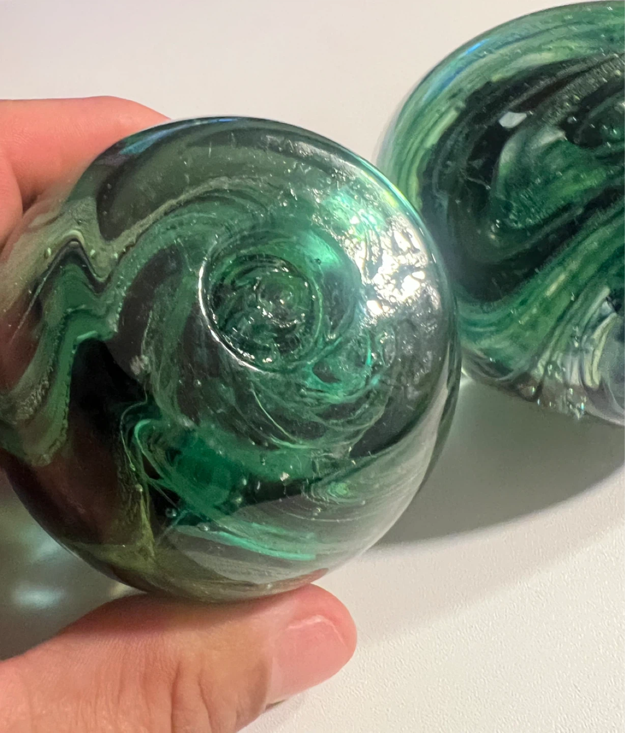 Glass Paperweight Swirl Green - photo 4