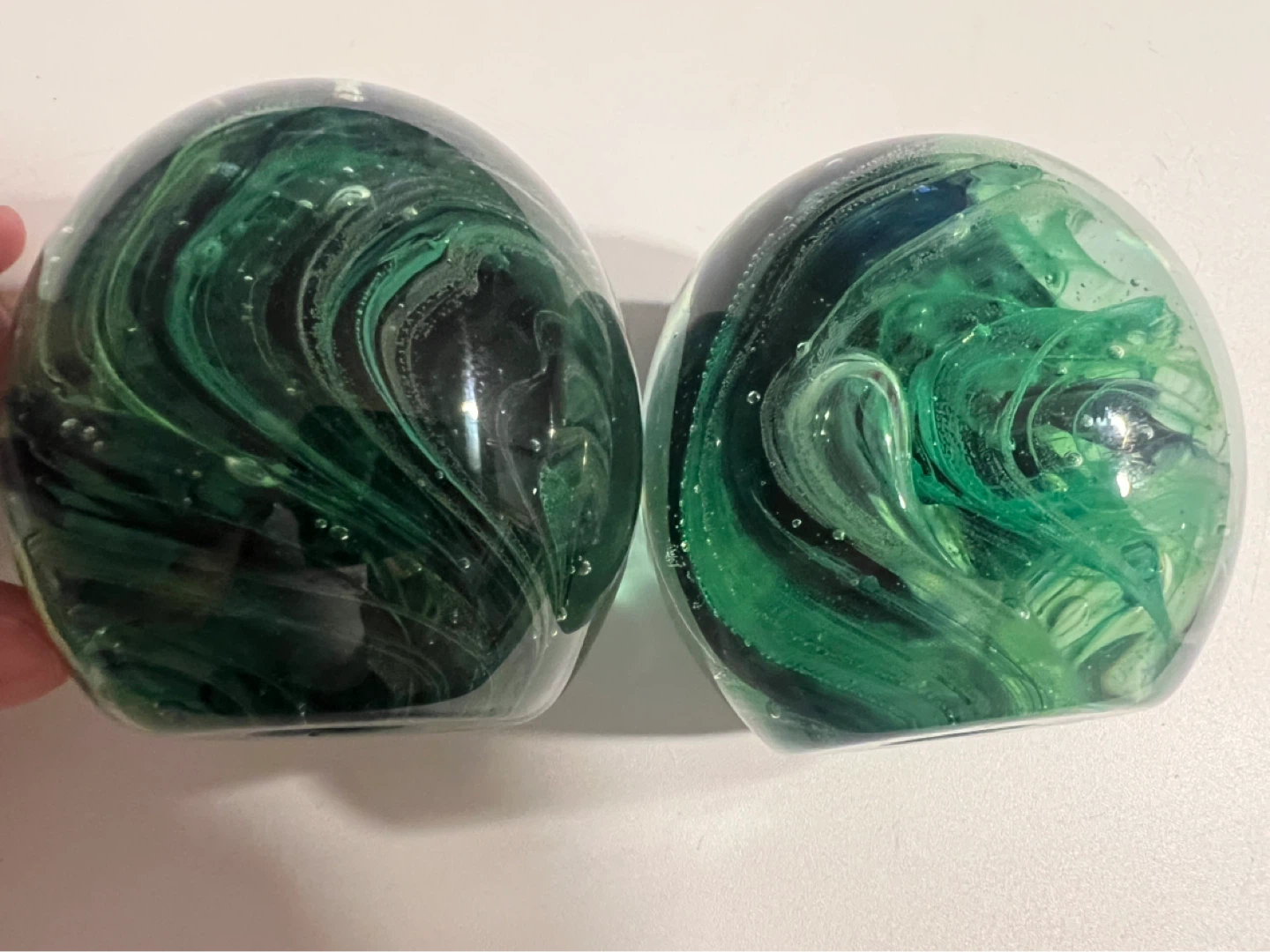 Glass Paperweight Swirl Green - photo 3