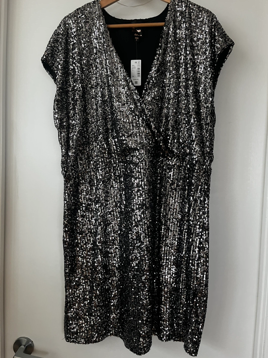 Reitmans Sequin Wrap Dress Size 2X
