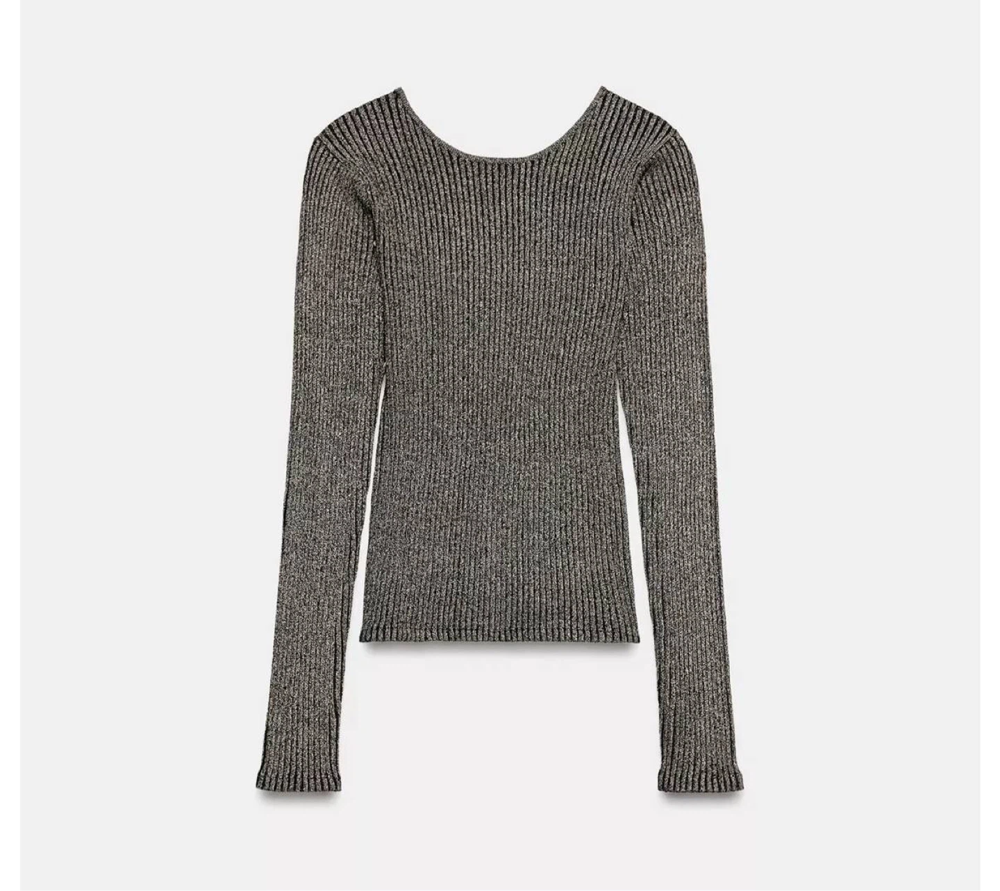 Zara Ribbed Open-Back Knit Top – Size M - photo 3