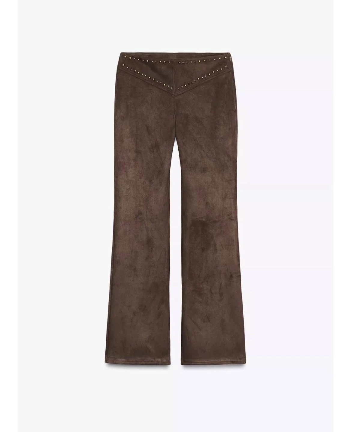 Dark brown studded flared pants Zara, size L - photo 5