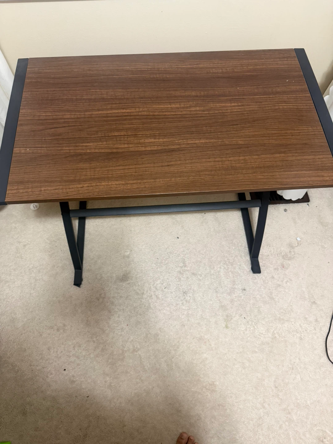 Wooden Top Desk with Black Metal Frame - photo 2