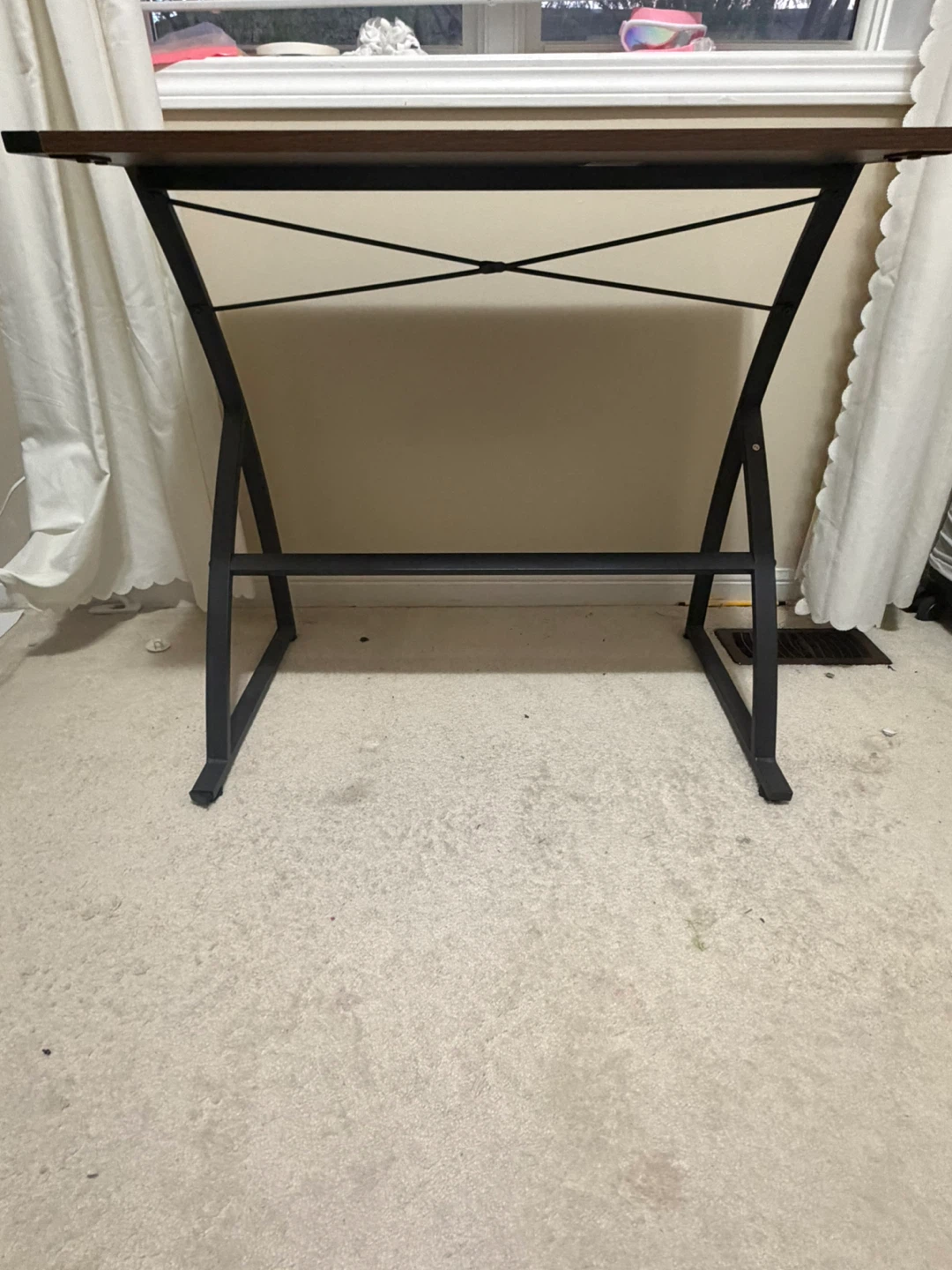 Wooden Top Desk with Black Metal Frame - photo 3