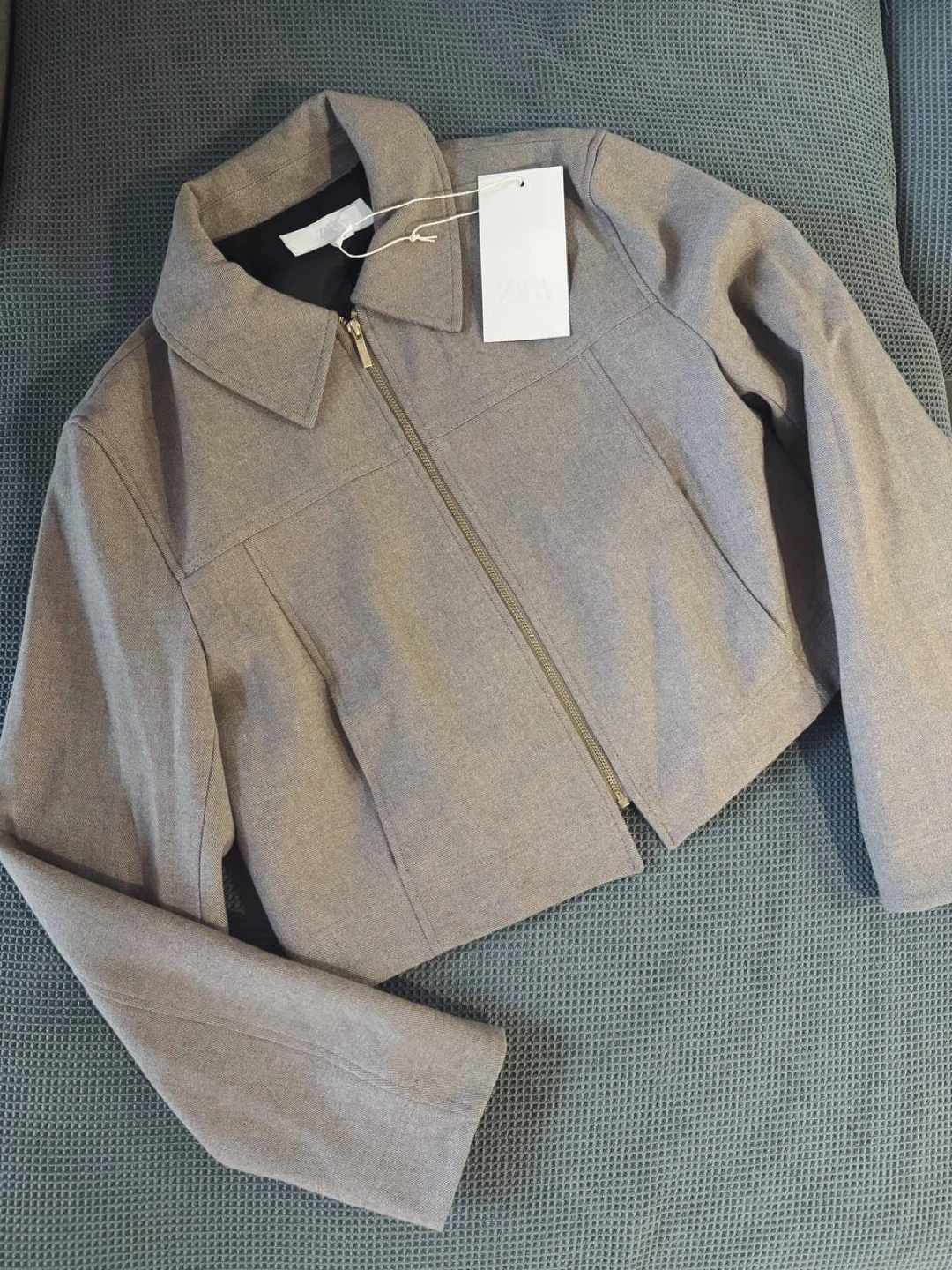 ZARA Cropped Zip-Up Jacket – Size S - photo 2