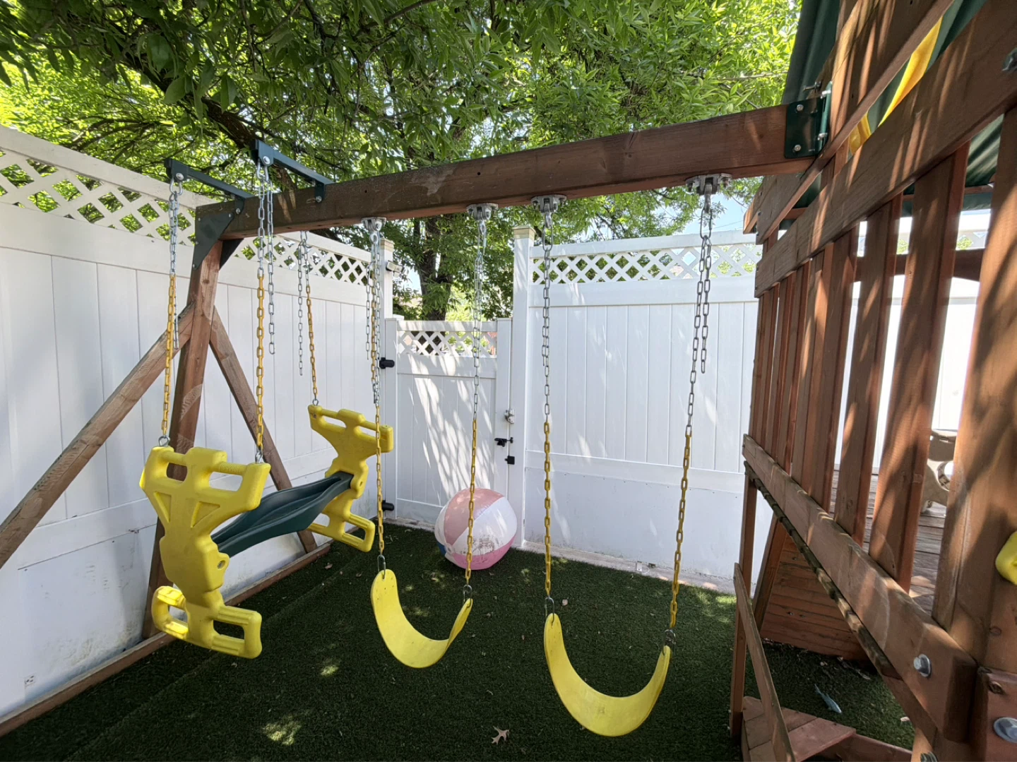 Wooden Playground Swing Set with Slide - photo 3