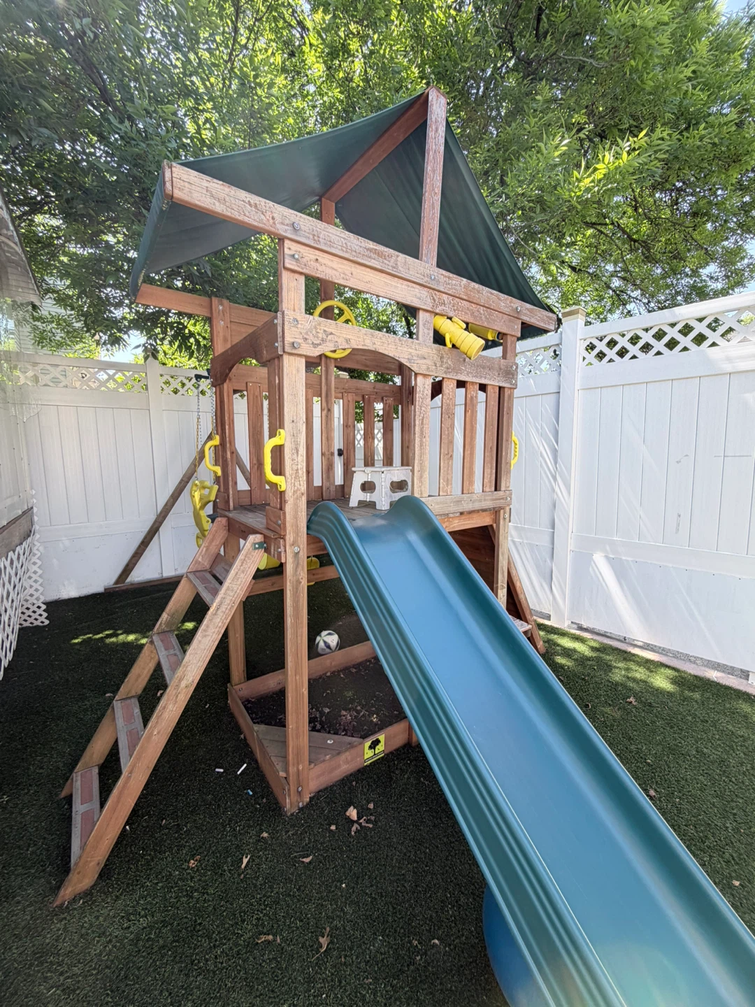 Wooden Playground Swing Set with Slide - photo 4